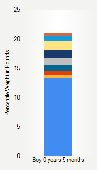 Weight chart for boys  5 months of age