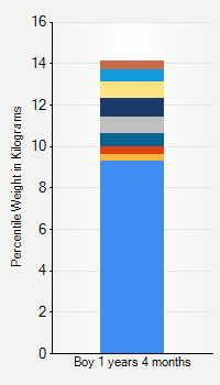 Weight chart for boys 1 year 4 months of age