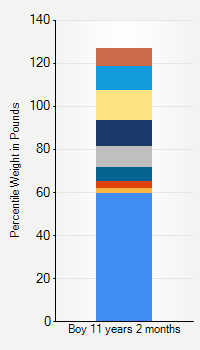 Weight chart for boys 11 years 2 months of age