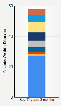 Weight chart for boys 11 years 3 months of age