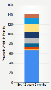 Weight chart for boys 12 years 2 months of age