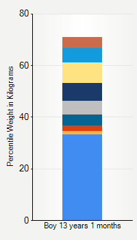 Weight chart for boys 13 years 1 month of age