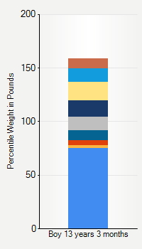 Weight chart for boys 13 years 3 months of age