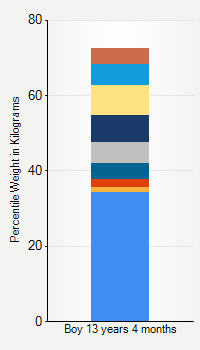 Weight chart for boys 13 years 4 months of age