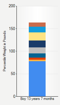 Weight chart for boys 13 years 7 months of age