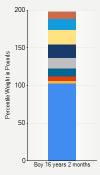 Weight chart for boys 16 years 2 months of age