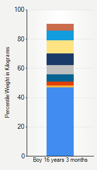 Weight chart for boys 16 years 3 months of age