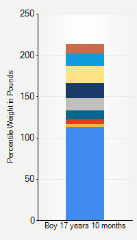 Weight chart for boys 17 years 10 months of age