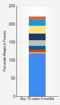 Weight chart for boys 19 years 8 months of age