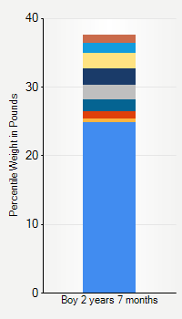 Weight chart for boys 2 years 7 months of age