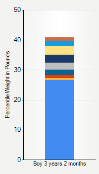 Weight chart for boys 3 years 2 months of age