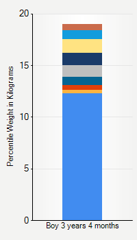 Weight chart for boys 3 years 4 months of age