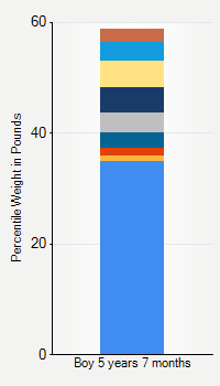 Weight chart for boys 5 years 7 months of age